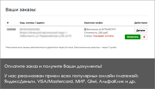 Оплатите заказ и ожидайте извещение!