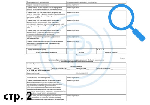 Образец выписки из ЕГРН об основных характеристиках земельного участка - страница 2