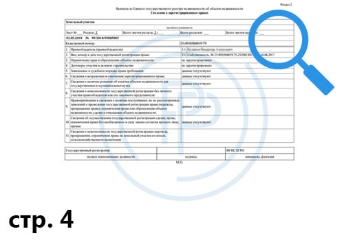 Образец выписки из ЕГРН об основных характеристиках земельного участка - страница 4