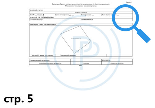 Образец выписки из ЕГРН об основных характеристиках земельного участка - страница 5