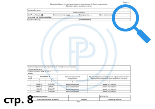 Образец выписки из ЕГРН об основных характеристиках земельного участка - страница 8