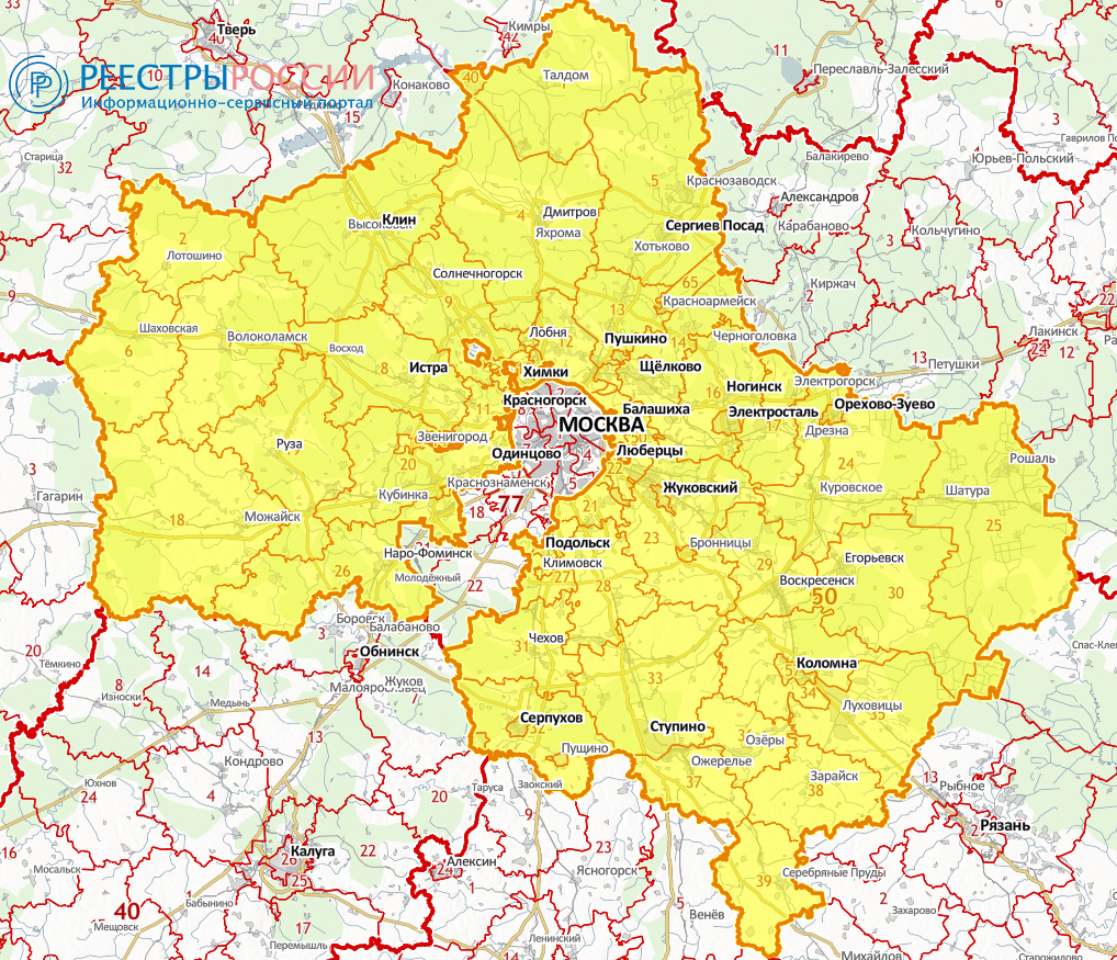 Публичная кадастровая карта Московской области